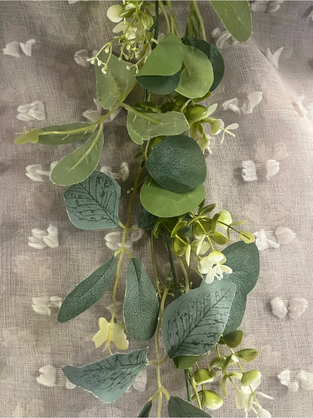 Decorative 70 inch Greenery Garland - Artificial Eucalyptus and Bud Accents